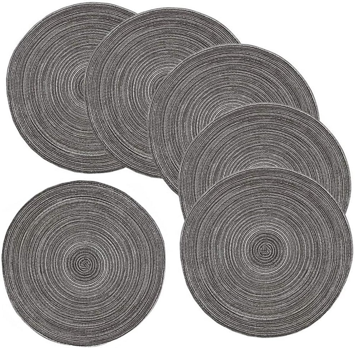 Ronde placemats 38 cm, geweven rotan, hittebestendig tafelkleed voor elke gelegenheid