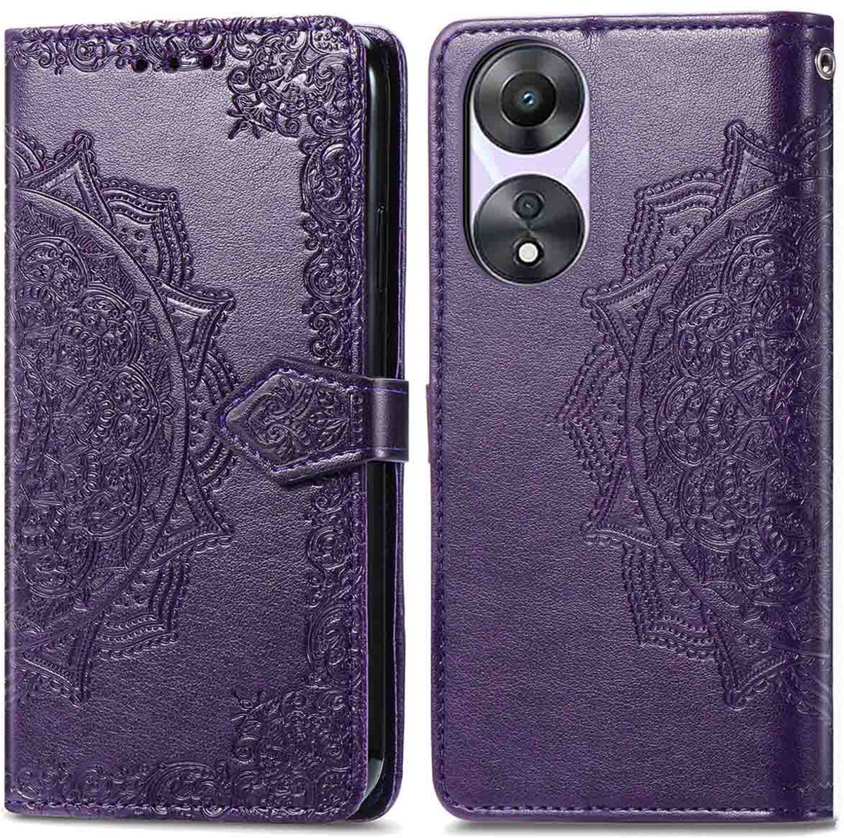 imoshion Hoesje - Geschikt voor Oppo A78 (4G) - Mandala Bookcase - Paars