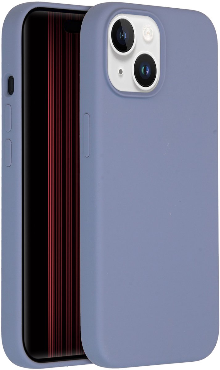 Accezz Hoesje Geschikt voor iPhone 15 Hoesje Siliconen - Accezz Liquid Silicone Backcover Geschikt voor MagSafe - grijs