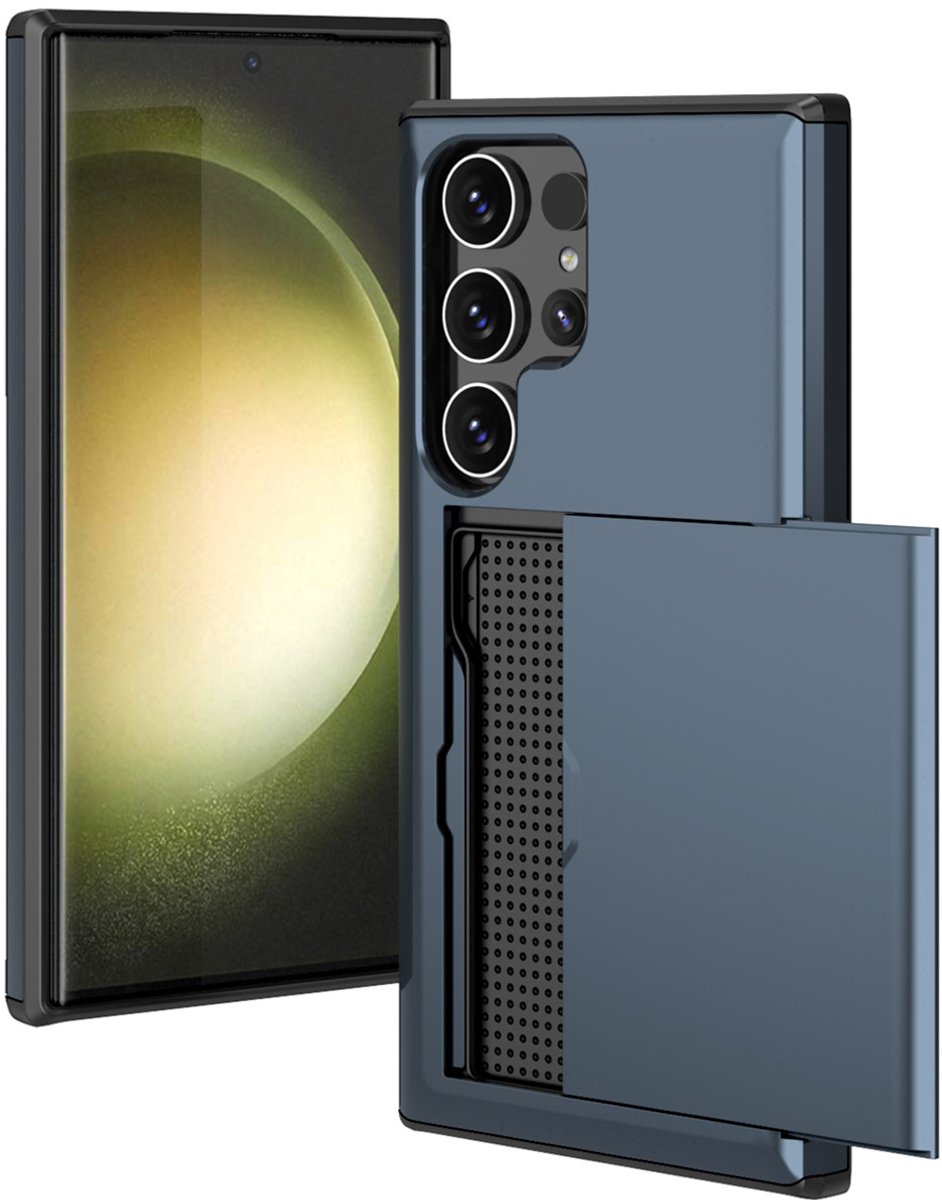 imoshion Hoesje met Pasjeshouder - Geschikt voor Samsung Galaxy S24 Ultra - Donkerblauw