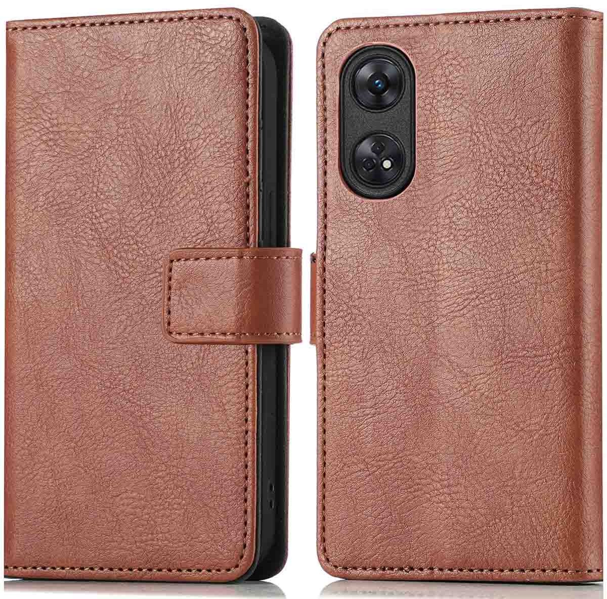 imoshion Hoesje - Geschikt voor Oppo Reno 8 T (4G) - Luxe Bookcase - Bruin