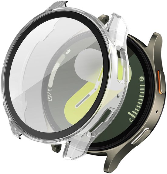 Screen protector - Geschikt voor Samsung Galaxy Watch 7 - 44 mm - Full Cover Hard Case / Beschermend Hoesje - Transparant