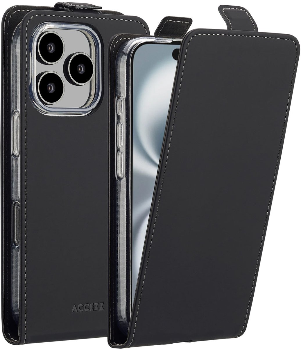 Accezz Hoesje - Geschikt voor Apple iPhone 16 Pro - Flipcase - Zwart
