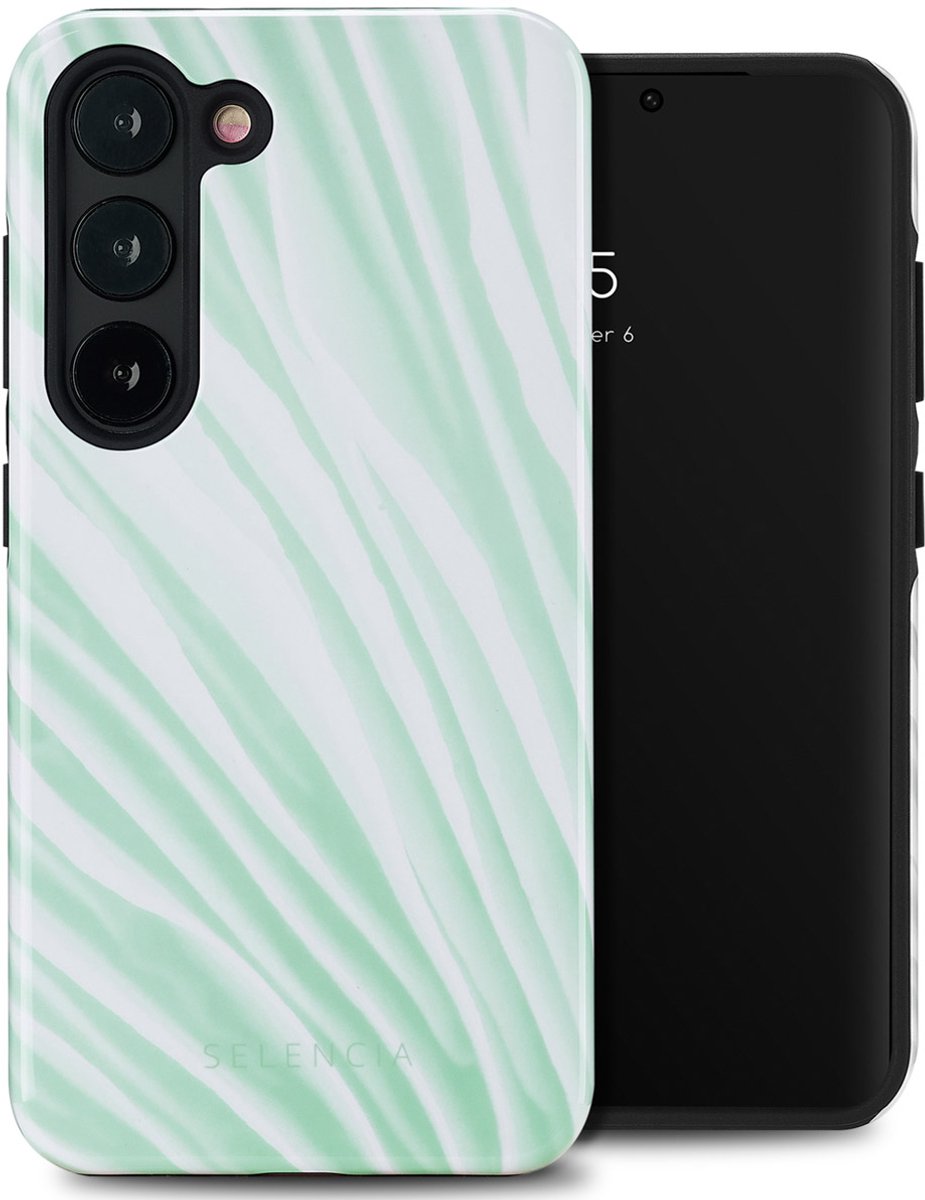 Selencia Hoesje - Geschikt voor Samsung Galaxy S23 - Backcover - Nature Grayed Jade