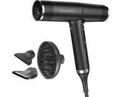 GA.MA Italy Professional, Professionele haardroger, perfecte IQ-haardroger, uitgerust met geavanceerde technologieën voor welzijn en glans, Made in Italy, 2000 W vermogen, zwart