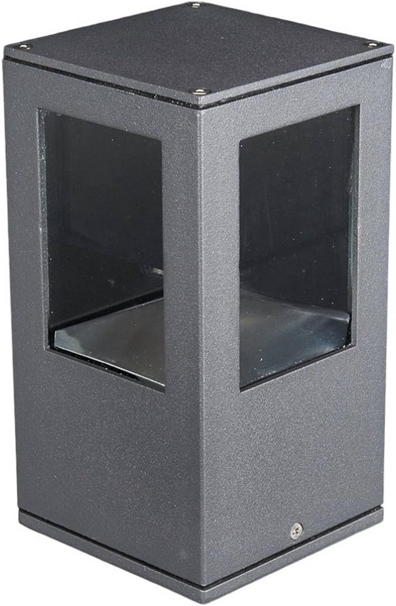 Moderne LED Buitenlamp Sokkel Zwart Aluminium IP54 Indirect Licht