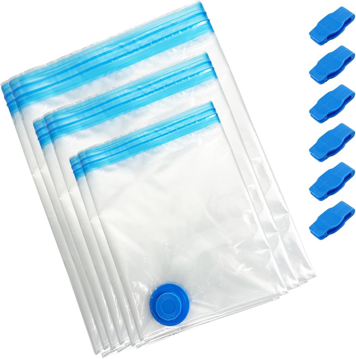 6 Vacuümzakken Set voor Kleding en Opslag
