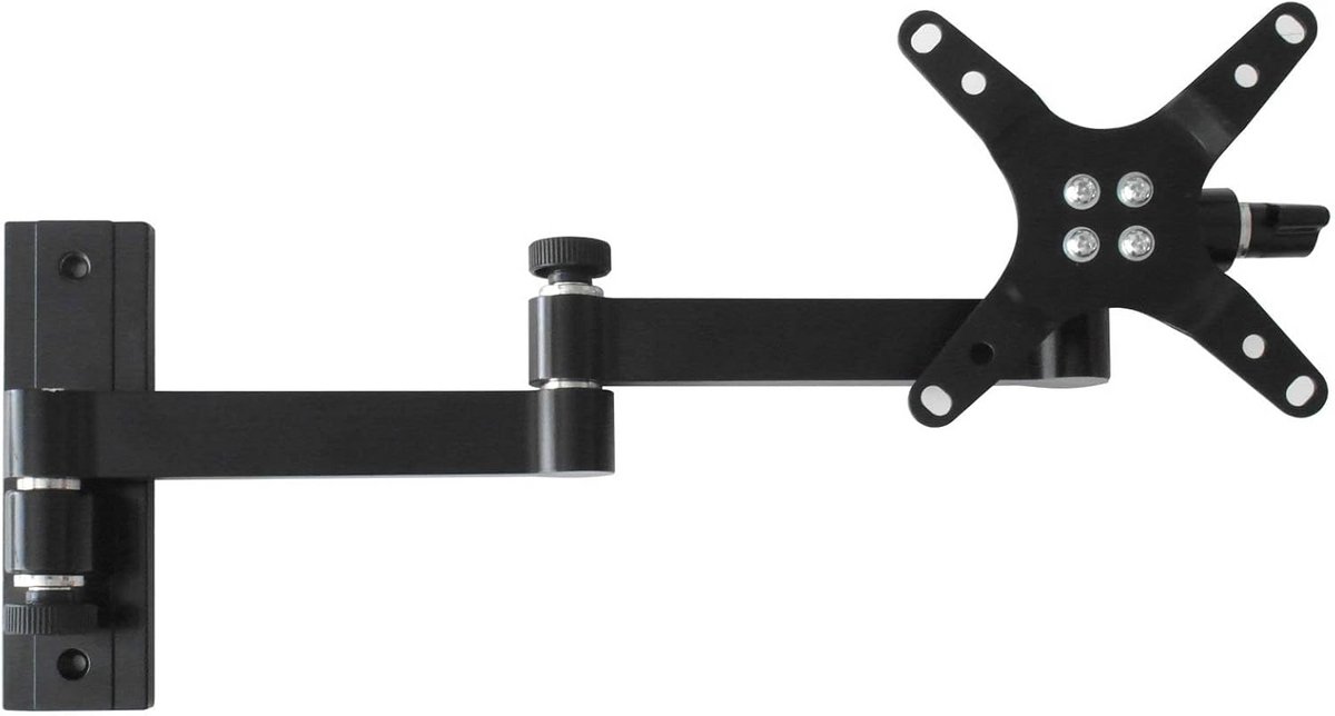 Zwarte TV muurbeugel kantelbaar, draaibaar, voor LED LCD 3D HD TV's van 19'-31' inch, camping caravan, VESA 75 100 Model: L52B