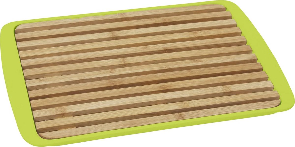 2-in-1 Snijplank en Dienblad van Bamboe en Melamine - Groen, 36 x 24 cm