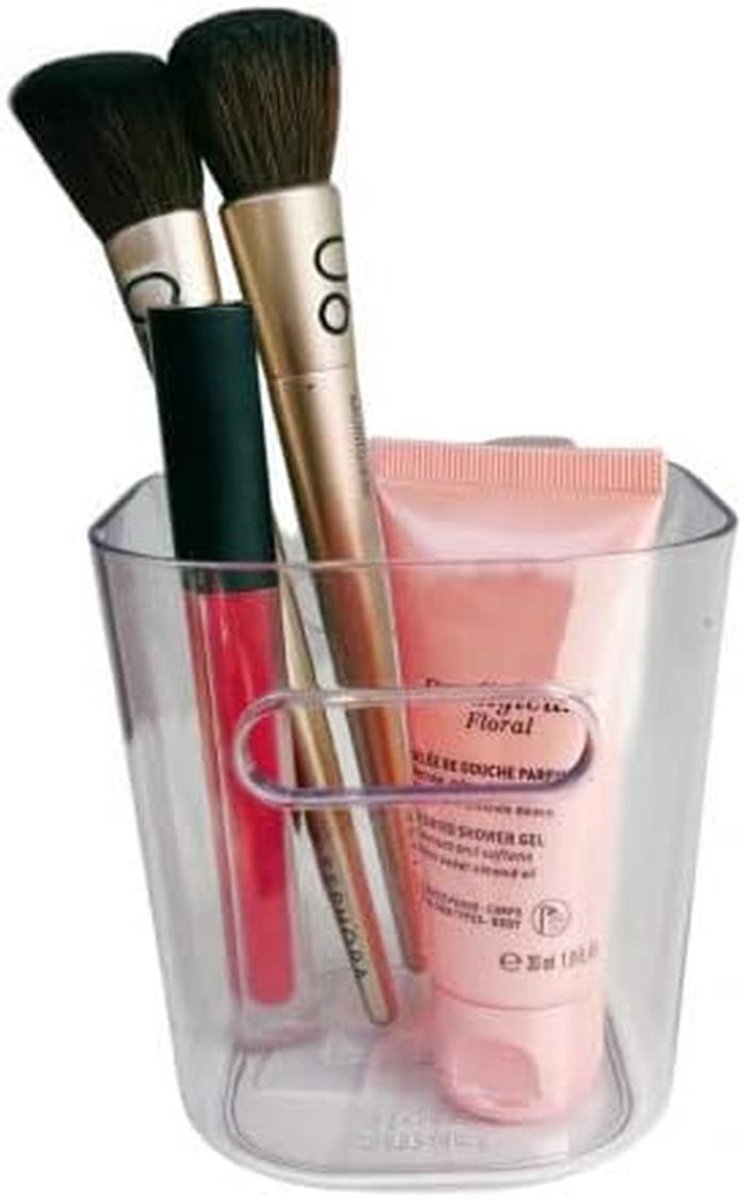 Transparante Opbergpot voor Make-up en Toiletartikelen - Compact en Stapelbaar