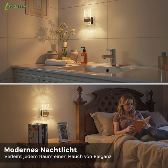 Dimbaar Nachtlampje met Schemeringssensor - Warmwit LED Stekkerlicht voor Kinderen en Volwassenen van Merkloos — afbeelding 4
