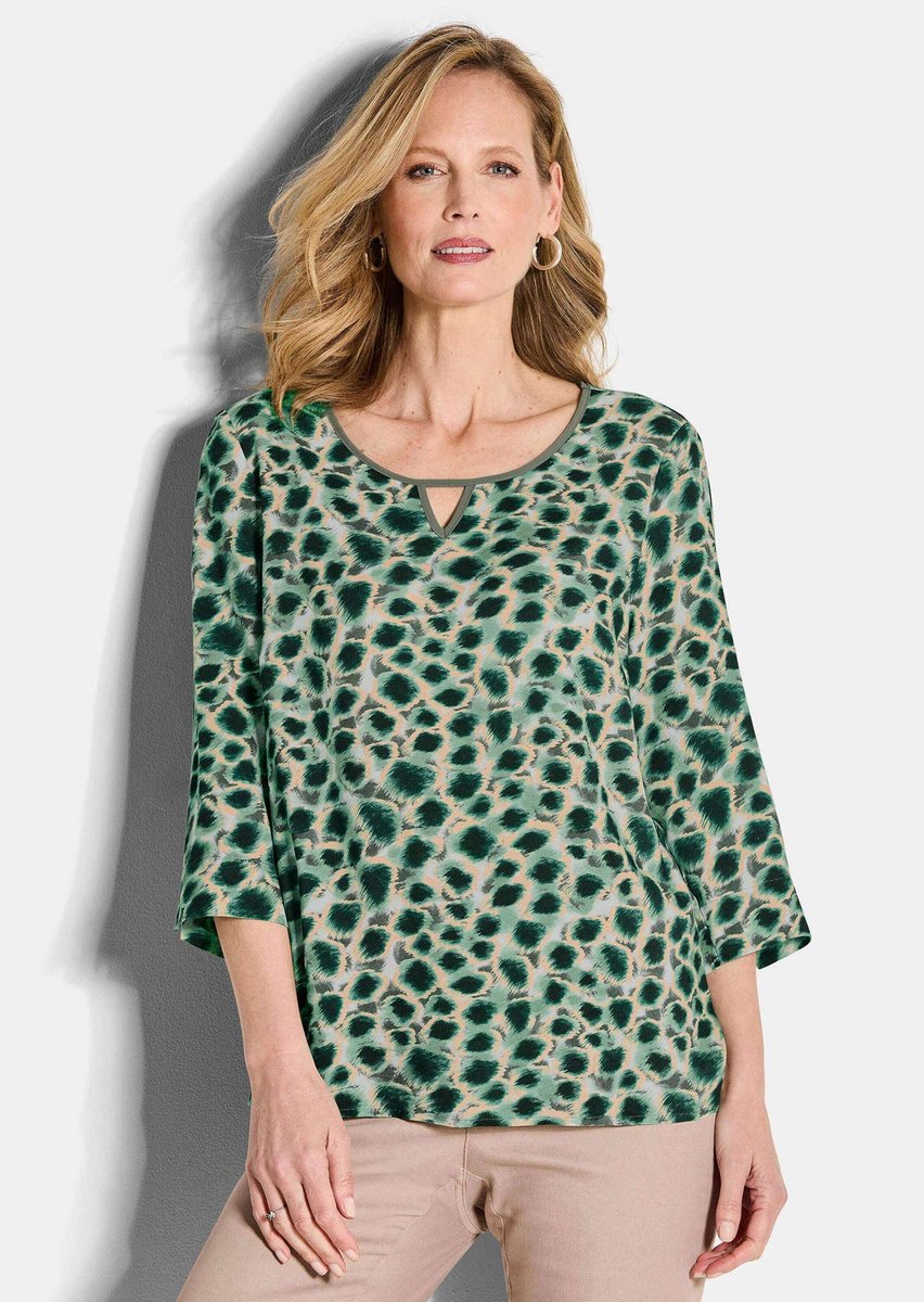 Goldner Blouse Elegante viscose blouse met luipaardprint
