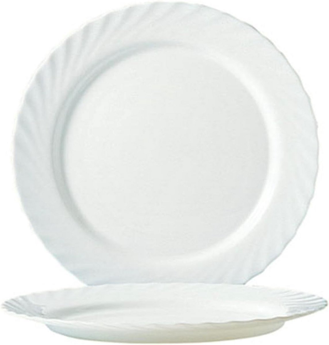 Witte Opaalglas Borden Set van 6 - 24,5 cm Plat