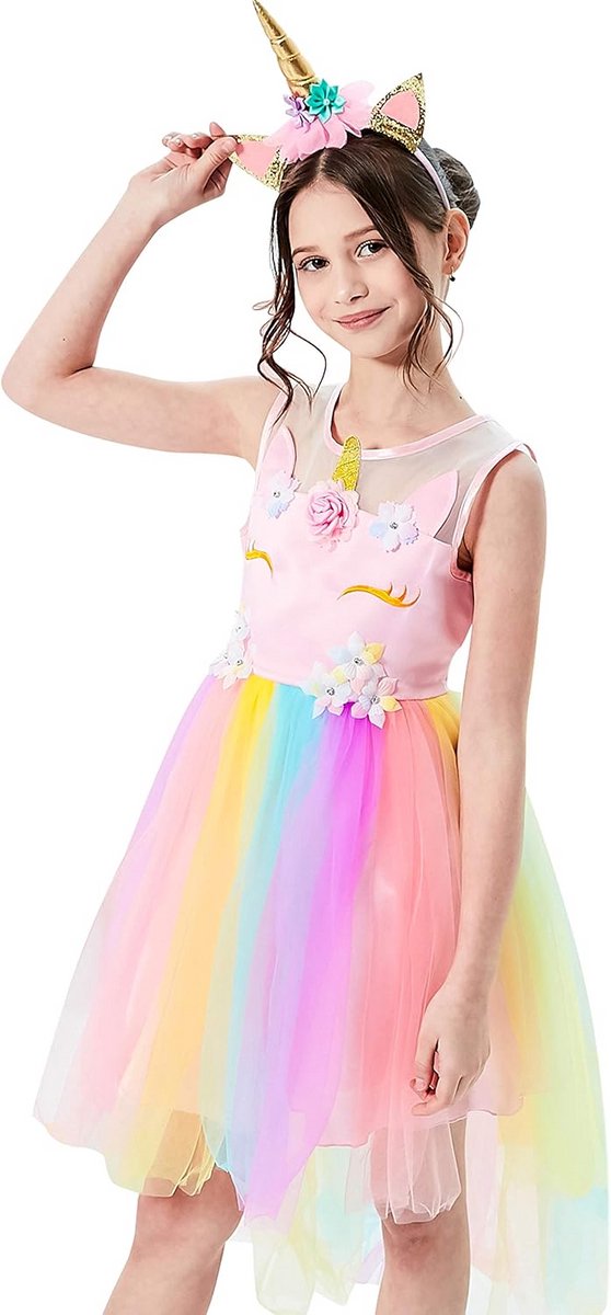 Chique Meisjes Jurk Champagne Pailletten Bruiloft Bruidsmeisje en Feestkleding 4-10 Jaar