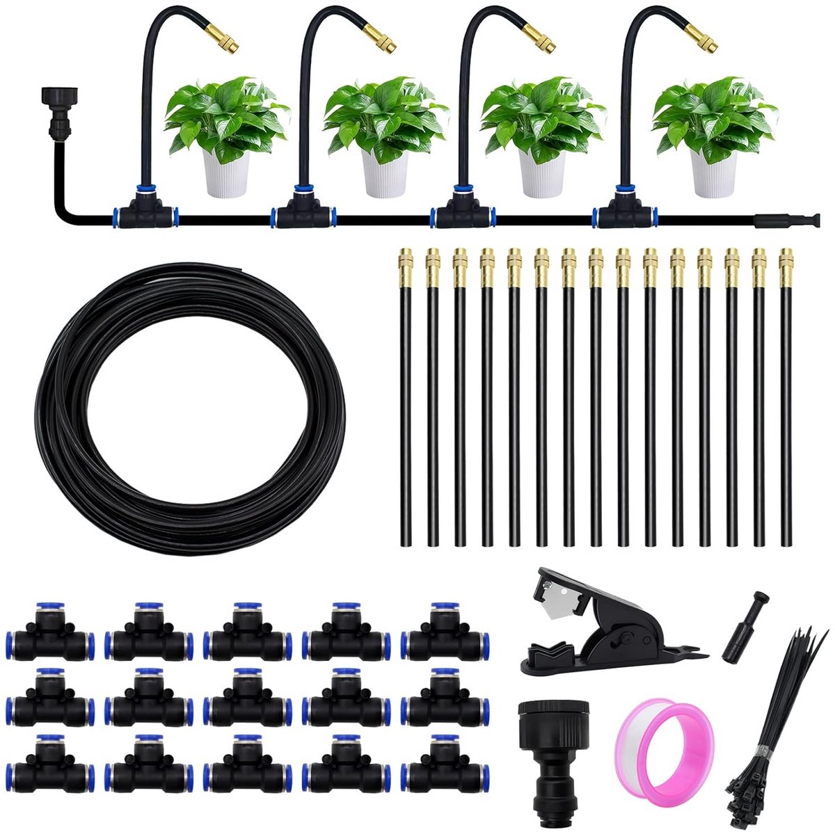 Automatisch Watergeven Tuin - 360° Irrigatiesysteem met Vernevelingsfuncties en Instelbaar Mondstuk