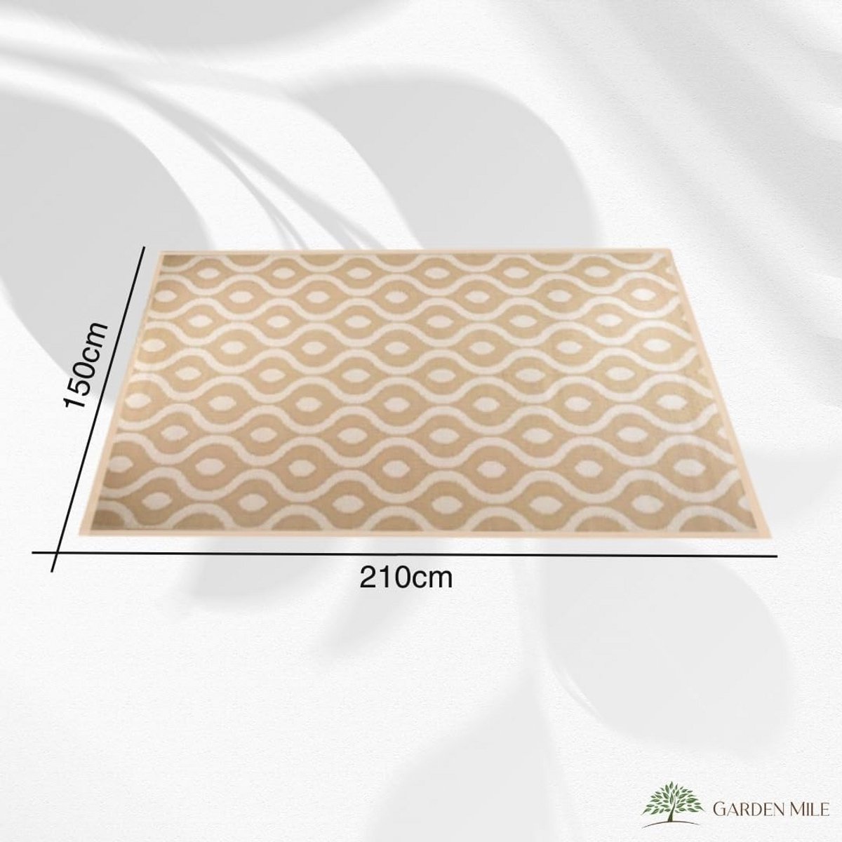 Waterdicht tuintapijt 160 x 230 cm – Lichtgewicht, omkeerbaar en opvouwbaar buitentapijt voor terras en balkon