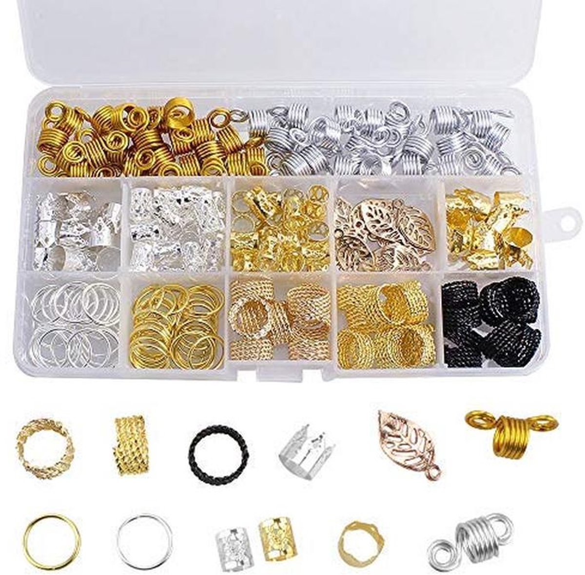 200 Stuks Aluminium Dreadlocks Kralen en Haaraccessoires