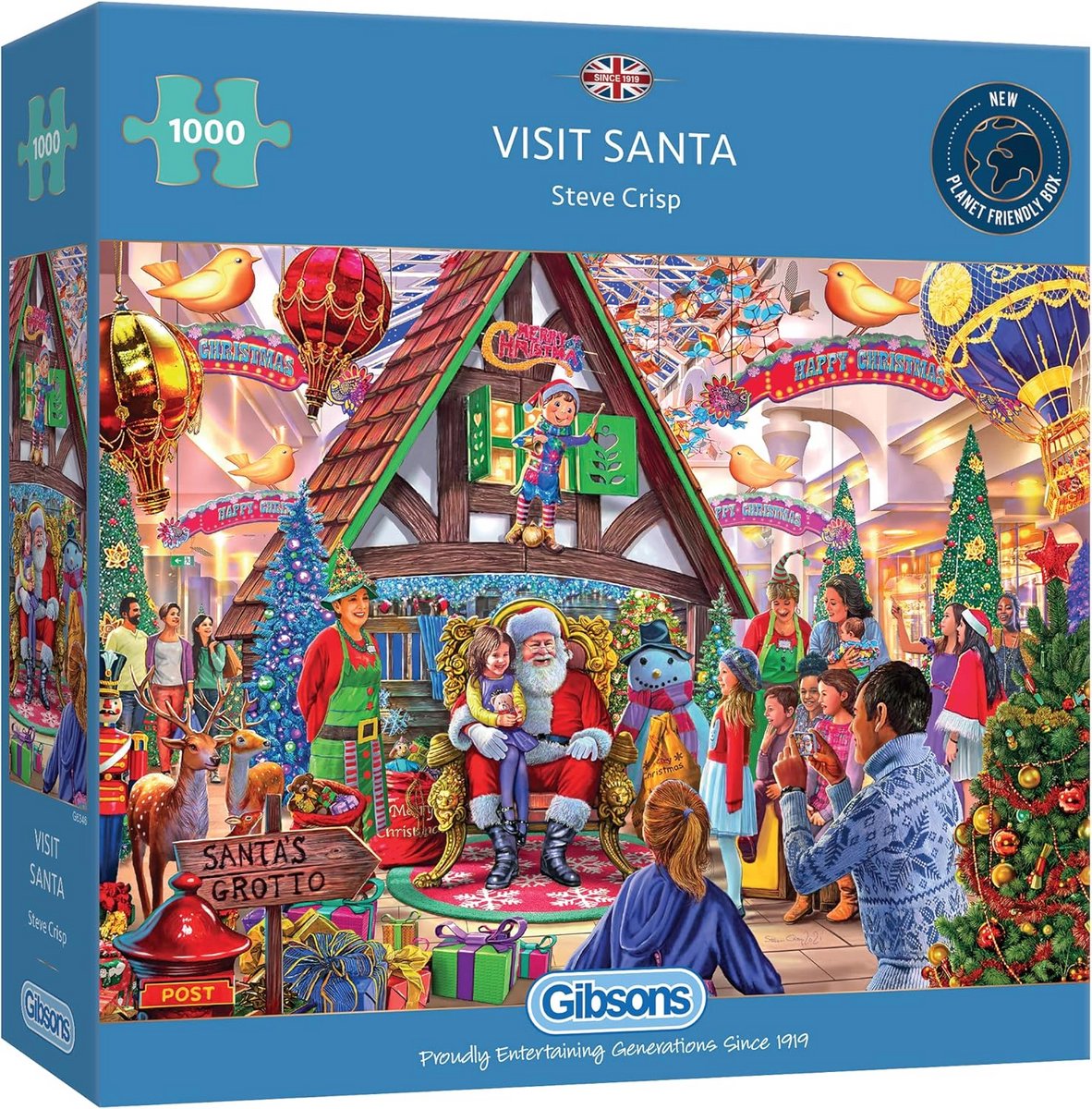 Kerstpuzzel 1000 Stukjes: Bezoek van de Kerstman door Steve Crisp