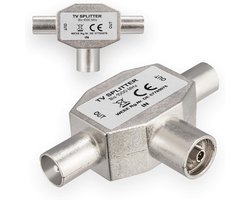 Tv-splitter 2-wegs splitter voor DVB-C en DVB-T2 - TV-antenne 1x ingang en 2x uitgang