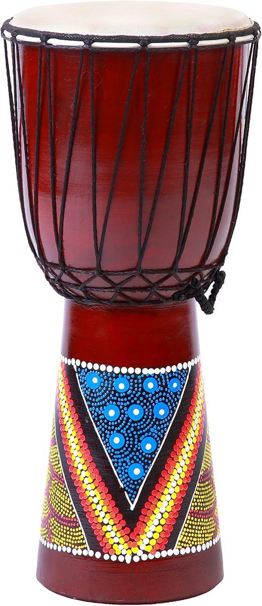 60cm Djembe Trommel - Houten Bongo met Goed Geluid en Kleurrijke Beschildering