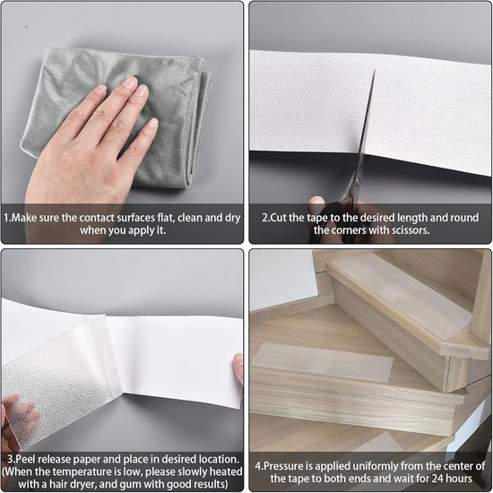 Antislip tape voor bad en douche, transparante zelfklevende antisliptape voor binnen en buiten — afbeelding 5