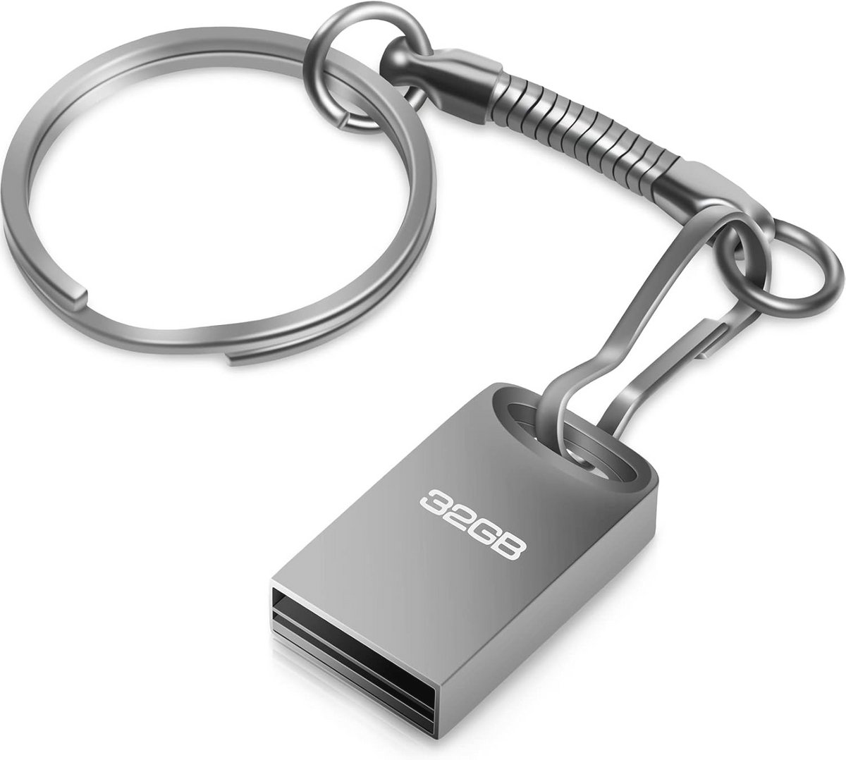 32 GB USB-geheugenstick - Draagbare Mini Flashdrive met Sleutelhanger voor PC en Laptop