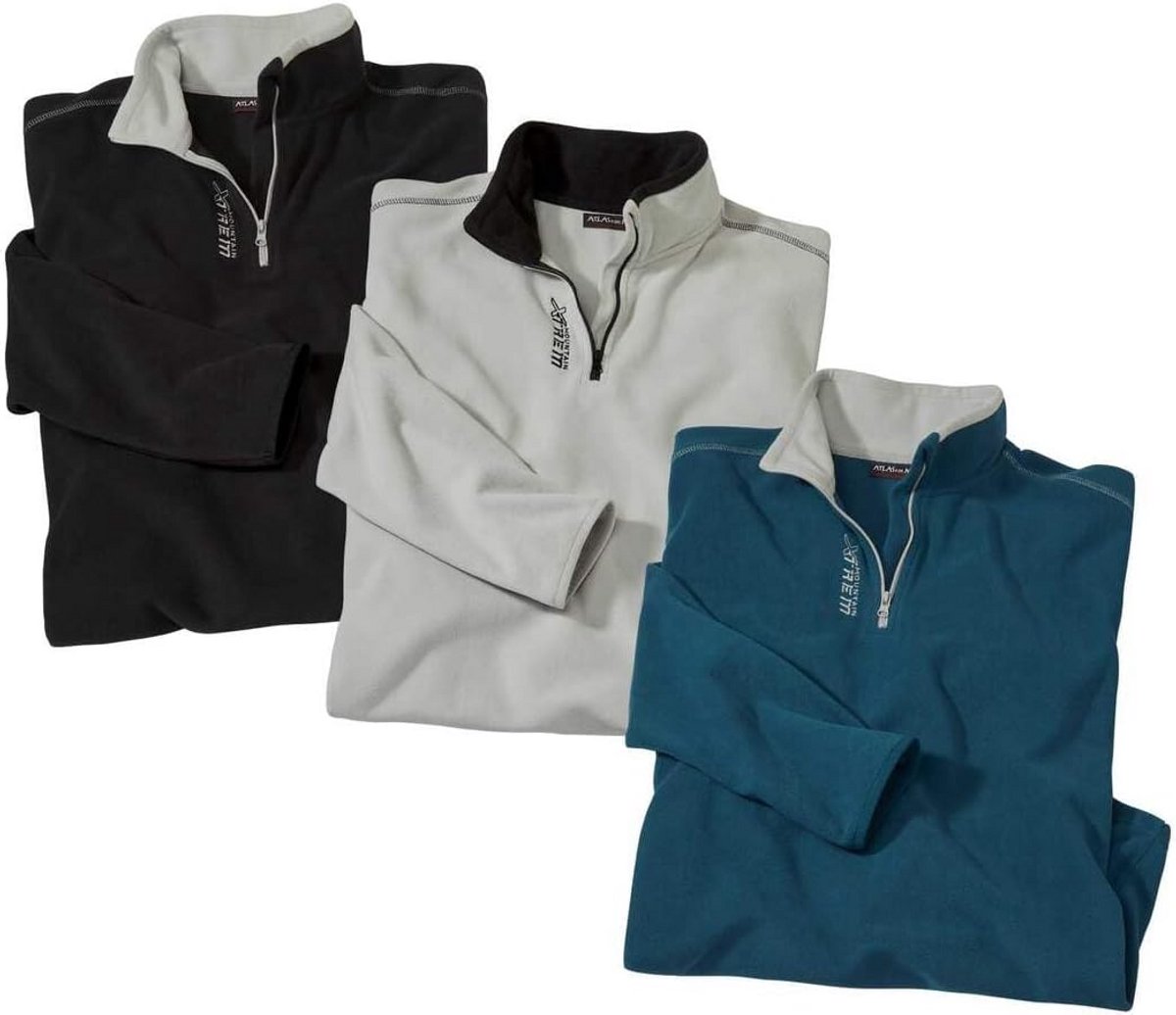 Set van 3 Ultra Lichtgewicht Fleece Truien Heren met Ritshals - Warm en Zacht