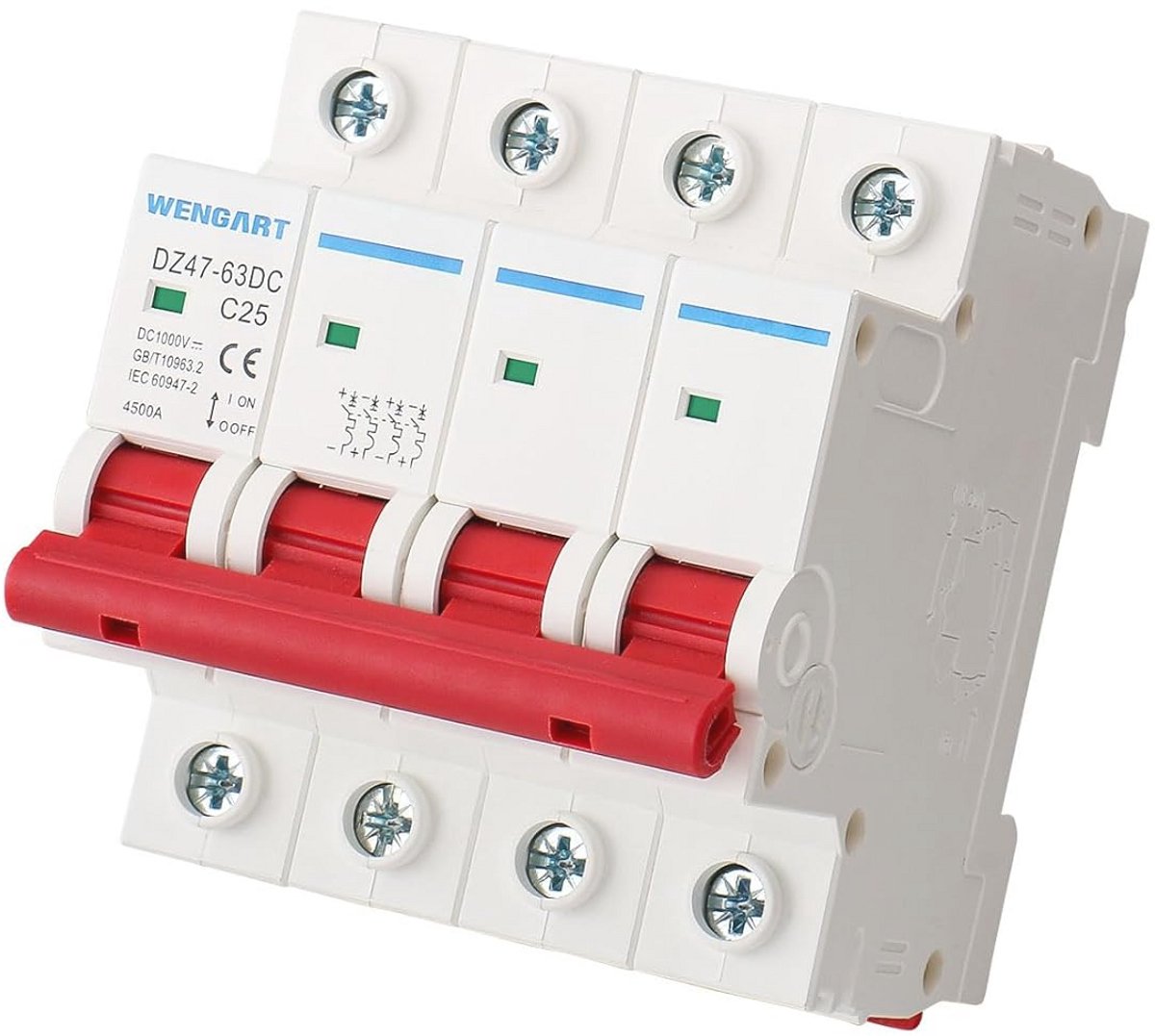Zekeringsautomaat DC1000V 4-polig voor Zonne-PV-installaties – Miniatuur Stroomonderbreker met Beveiliging