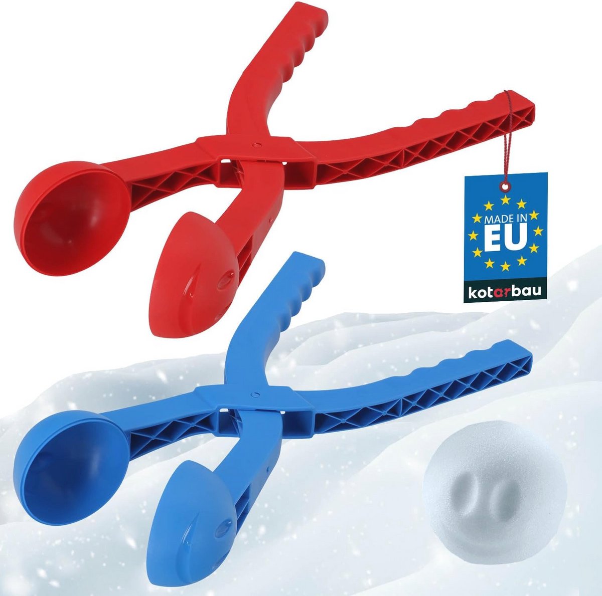 Set van 2 sneeuwbaltangen voor het maken van perfecte sneeuwballen