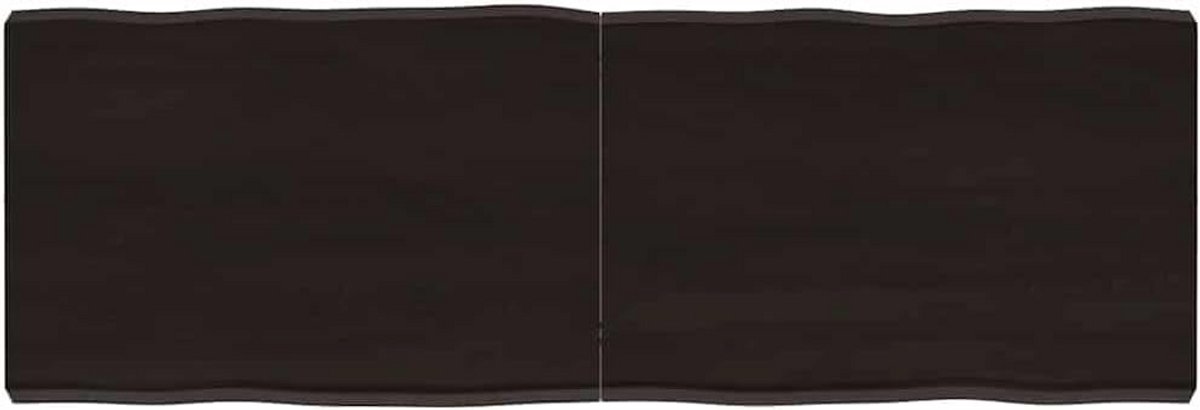 Massief Eikenhouten Tafelblad met Natuurlijke Rand 120x40x6 cm Donkergrijs