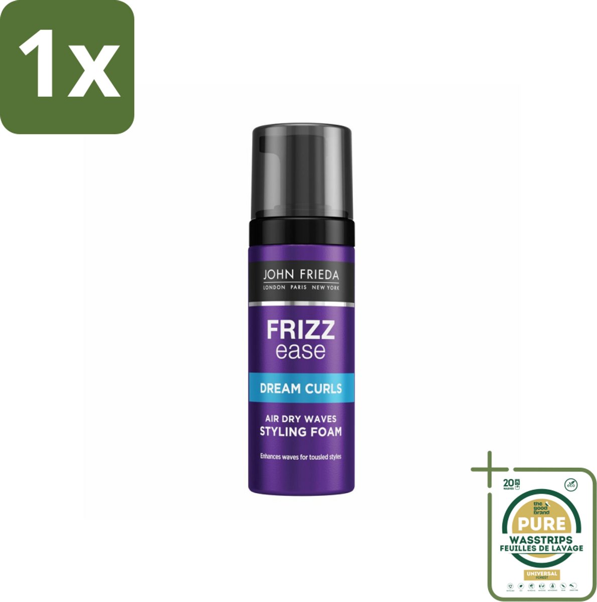 1 x John Frieda – Haarmousse – Frizz Ease Air Dry Waves Foam Styler – Natuurlijk golvend effect – 150 ml- Koffie - Koffiezetapparaat - Koffiezetapparaat