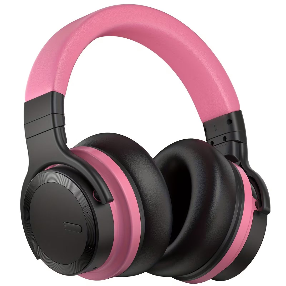 Draadloze Over-Ear Koptelefoon – Actieve Ruisonderdrukking – Diepe Bas – 30 Uur Speeltijd – Roze/Zwart