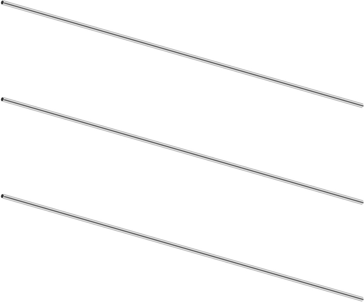 Cosensi - Roestvrijstalen ronde buizen 304, 2 mm buitendiameter x 0,2 mm wanddikte x 150 mm - Naadloze metalen buis voor ambachten - Set van 3