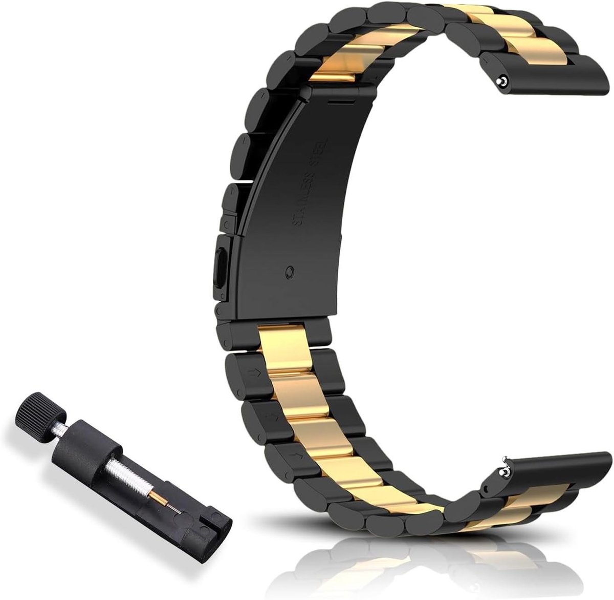 Cosensi - Metalen horlogebandjes met snelsluiting voor verschillende formaten - Roestvrijstalen vervangingsbanden voor heren en dames