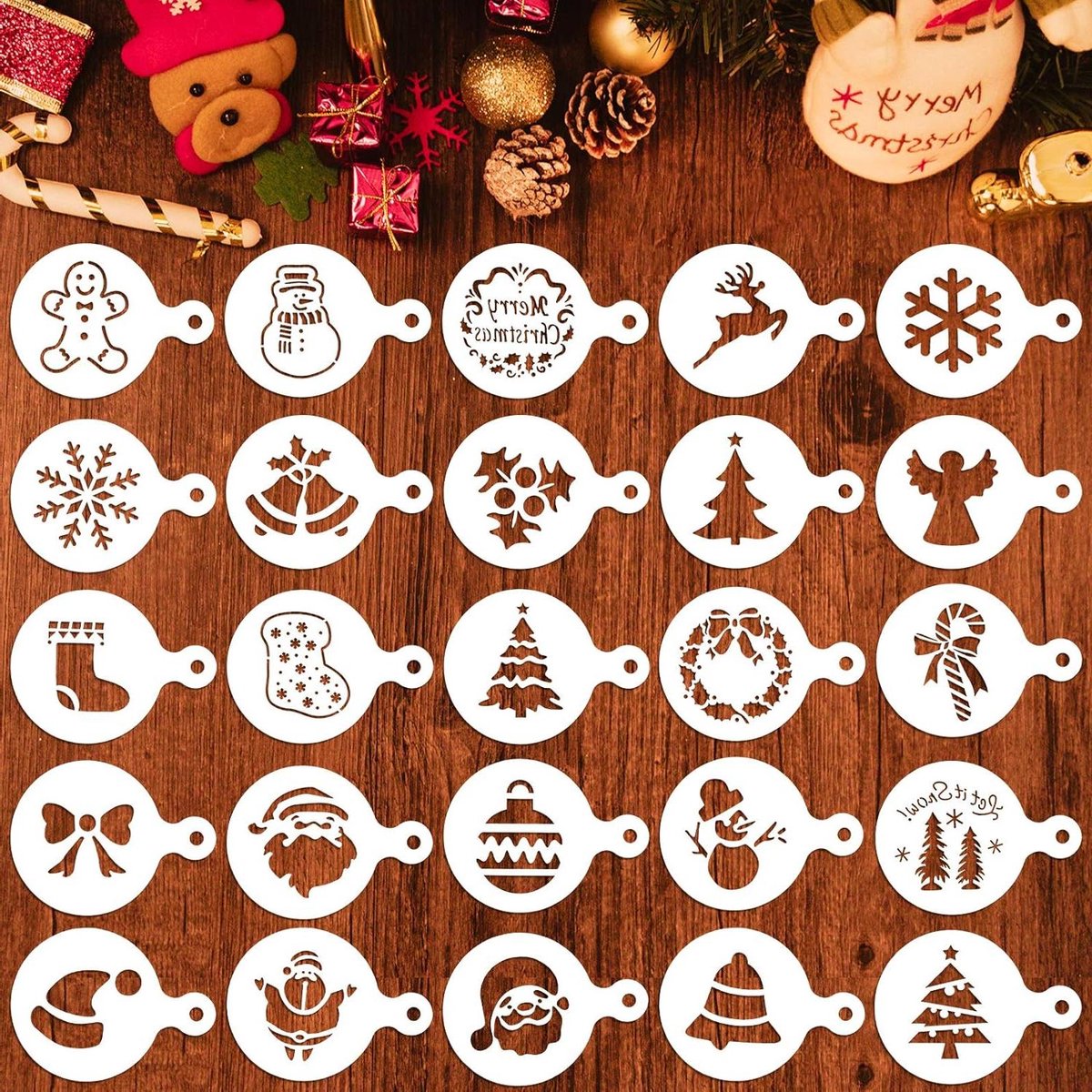 Cosensi - Kerst Biscuit Cake Printing Templates, Chocolade Snoep Mold met Decoratie - Feestelijke Bakaccessoires