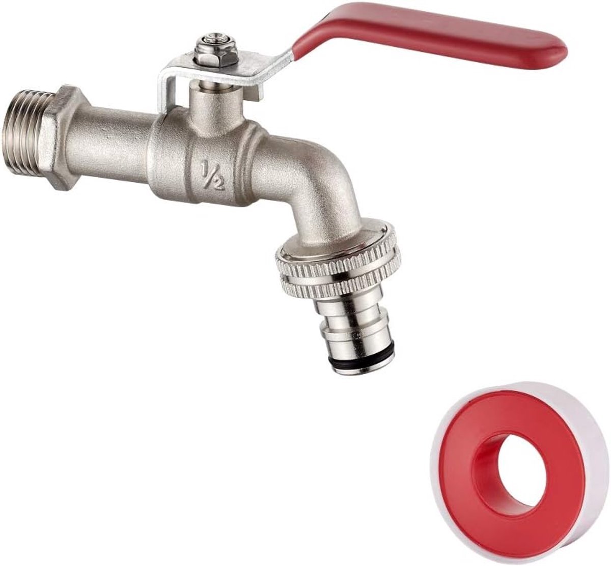 Stunq® Duurzame Buitenwaterkraan met Uitneembare Slangadapter en Kogelklep - Robuust en Veerkrachtig