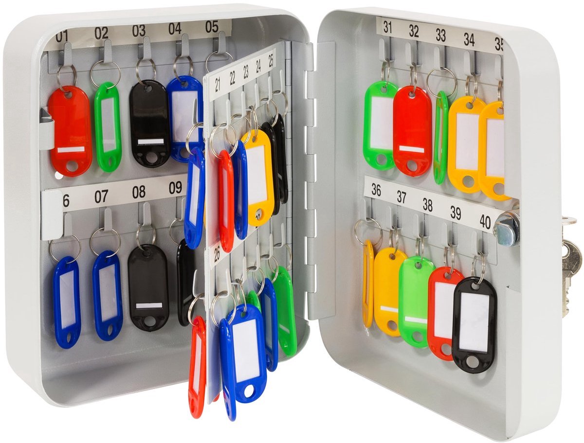 Stunq® Robuuste Sleutelcassette van Gelakt Staal met 40 Vaste Haken en Slot