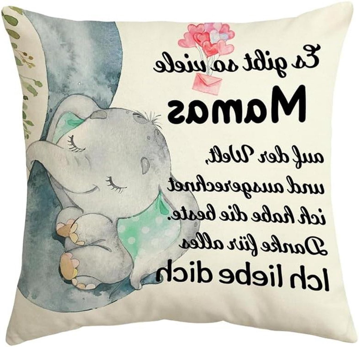 Cosensi Kussensloop 45 x 45 cm voor mama - Moederdagcadeau en verjaardagscadeau - zachte, ademende hoes met liefdevolle tekst - bank en slaapkamer. Any