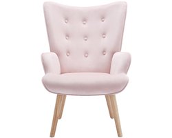 Vente-unique Fauteuil van roze velours VATELY