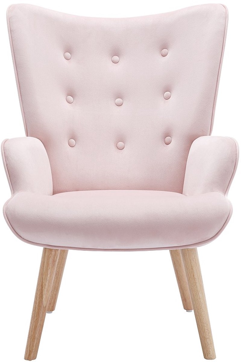 Vente-unique Fauteuil van roze velours VATELY