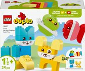 LEGO® DUPLO® Mon Premier 3-en-1 Animaux de Compagnie Créatifs - Jouet pour Animaux avec 8 Possibilités de Construction - Chat, Souris, Chien, Lapin, Oiseau et Poisson - Cadeau pour Enfants À Partir de 18 Mois - 10477