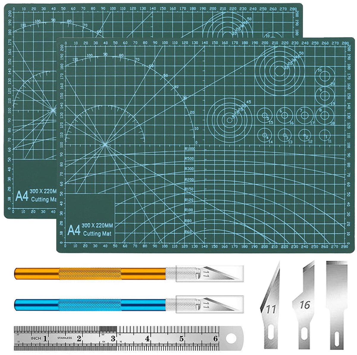 IMPERATORIS® Zelfherstellende Snijmat A2/A3/A4 - Essentieel voor Precies Snijwerk - Ideaal voor Scholen, Thuis en Op Kantoor - 2 Stuk