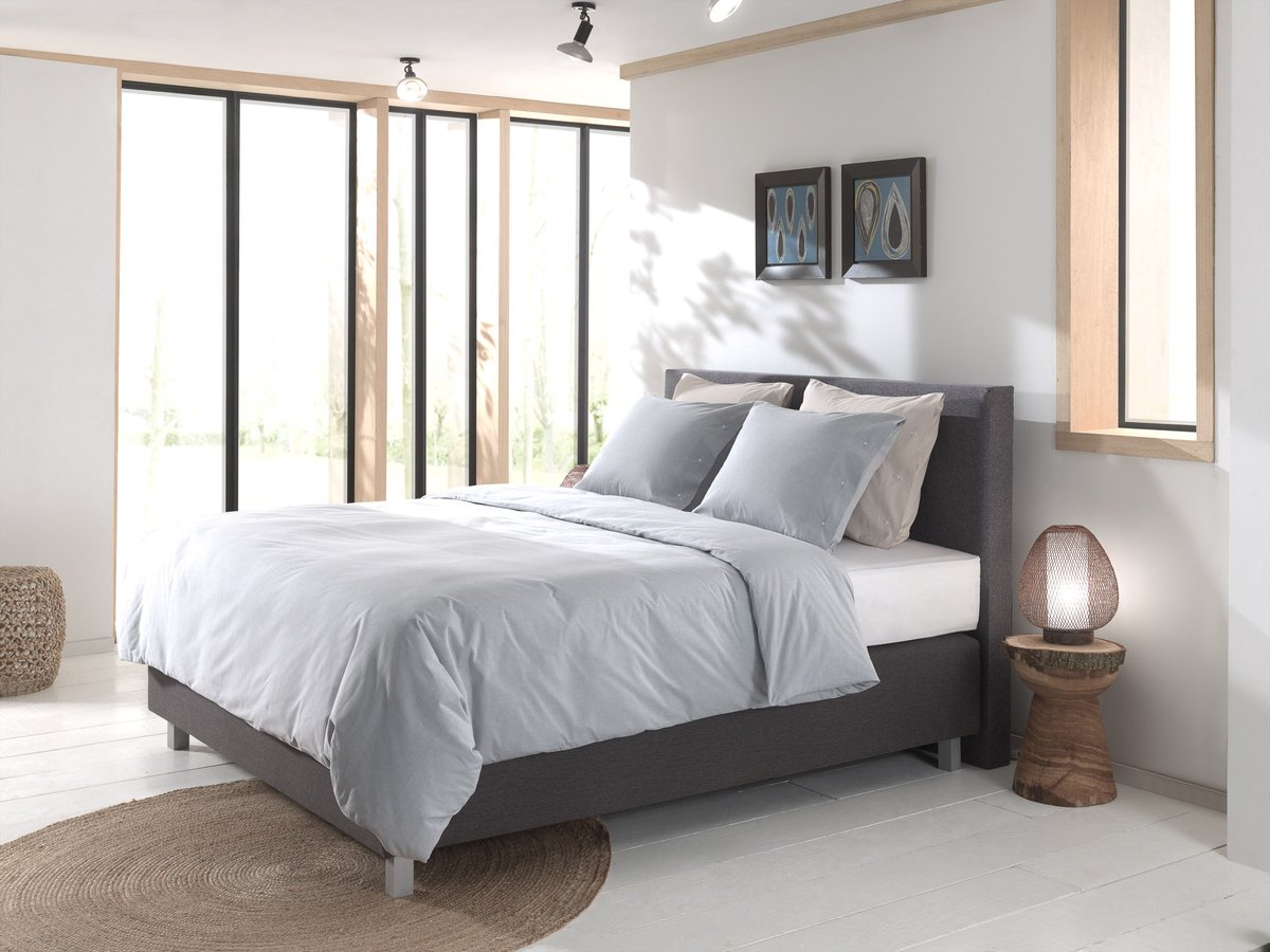 YELLOW Chambray Dekbedovertrek - Tweepersoons - 200x200/220 cm - Providence Blue