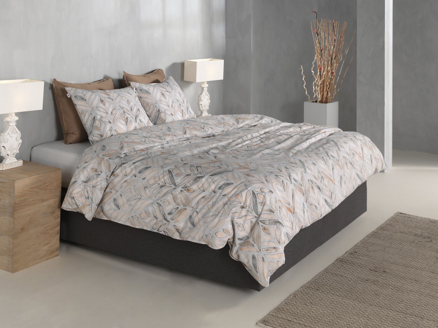 Zohome Dekbedovertrek Lupe - Deken - Dekbed - Naturel - 100% Katoen - Abstract - 2 slopen 60/70 cm Lupe Natural