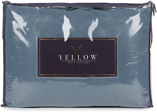 Yellow ICA plaid - Pacific Blue - 140x200 cm