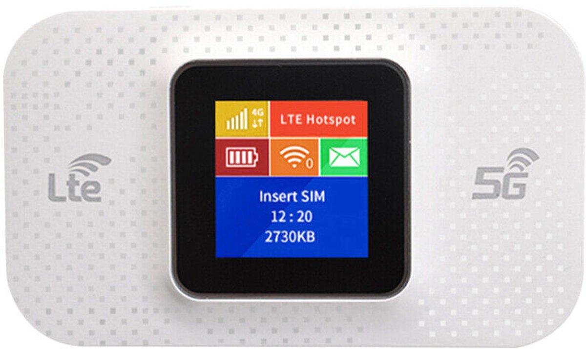 QTTVBTNA - 1 Stuk Mobiele 4G WiFi Router - met SIM Kaartsleuf - 150Mbps - Draadloos Internet - Voor Reizen, Thuis & Camping - Witte