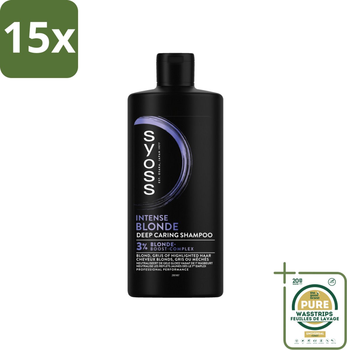 15 x SYOSS - Blonde - Shampoo - Langdurige Styling - 440ml - Grootverpakking - Blonde Shampoo - Blonde Haar - Kleurboost Shampoo - Gele Tint Neutraliseren - Salonwaardige Shampoo