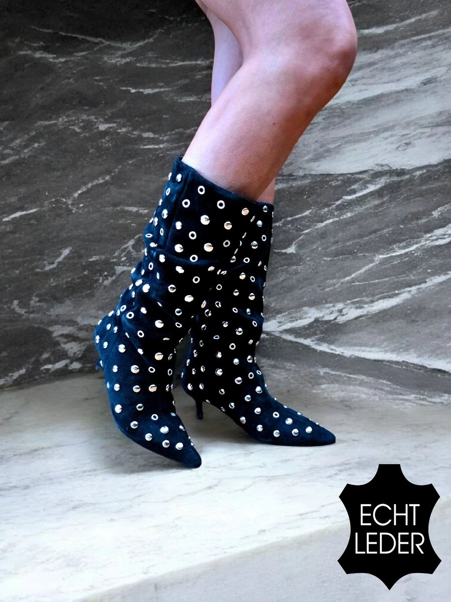 Barla Shoes Emma - Mid-calf laarzen met studs - Zwart -39