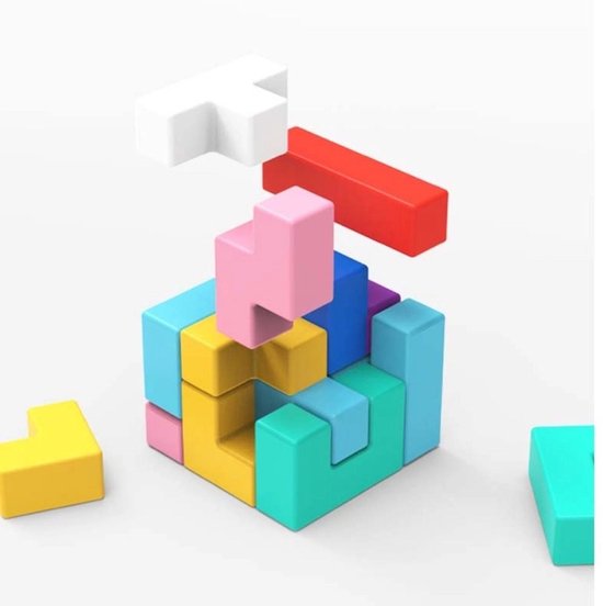 Houten Tetris Puzzel - Educatief Bouwspel voor Kinderen van Houten — afbeelding 4