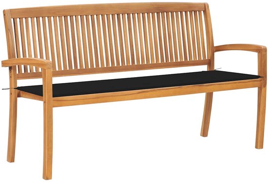 vidaXL de jardin empilable avec kussen 159 cm teck massif
